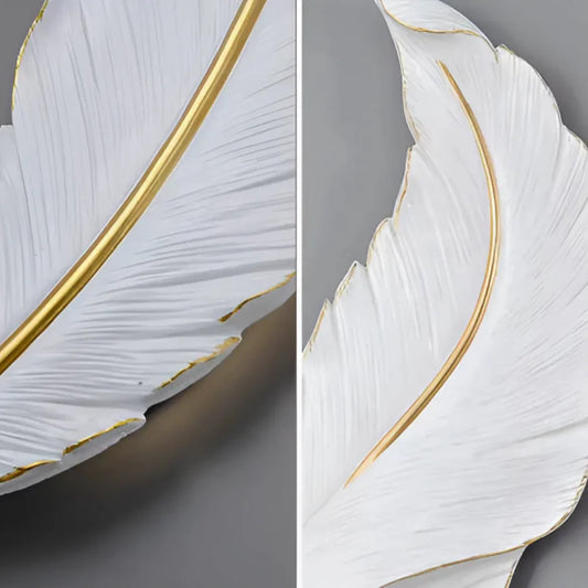 Aplica LED Pena 25W 45cm Alb Auriu