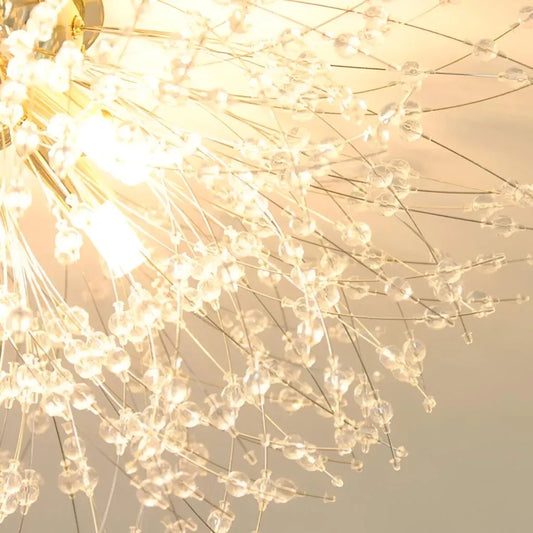 Candelabru Cristal RONDO Vivace, 8x G9, Diametru 60cm, Auriu Lucios