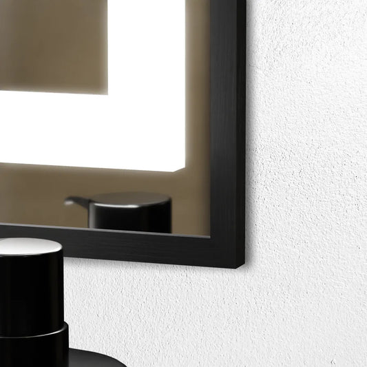 Oglinda LED Rectangulara, 80x60cm, Verite Majeste Noir Motion Glow Marcello, Sistem Dezaburire, Ceas & Termometru, Dimabila