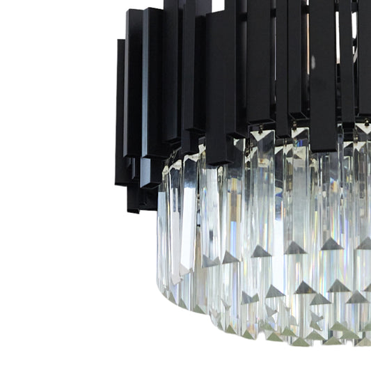 Candelabru Cristal BLOIS Nobile 4xE14, Diametru 40cm, Negru, Inaltime Reglabila