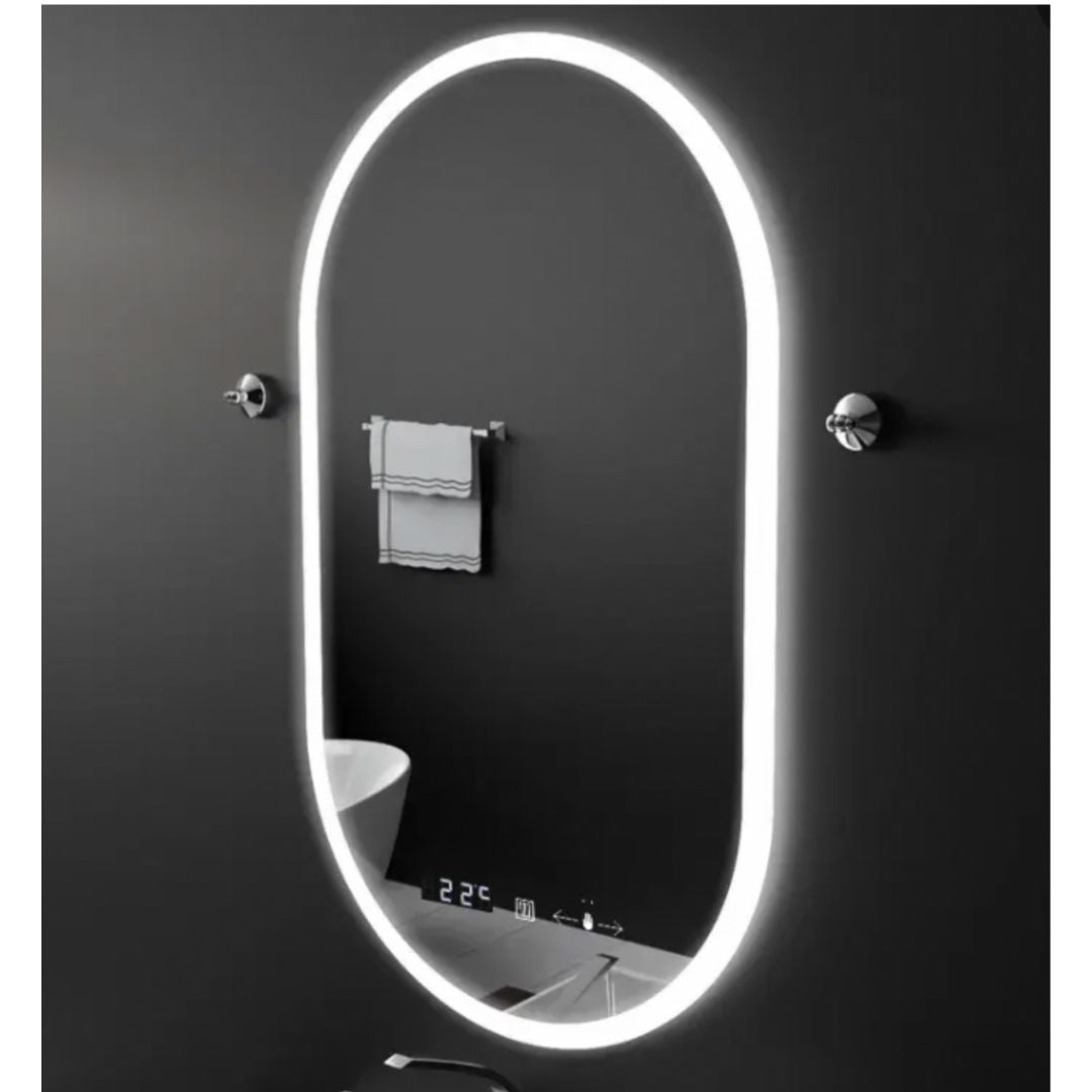 Oglinda LED Ovala 50x80cm, Llexort Touch, Sistem Dezaburire, Dimabila