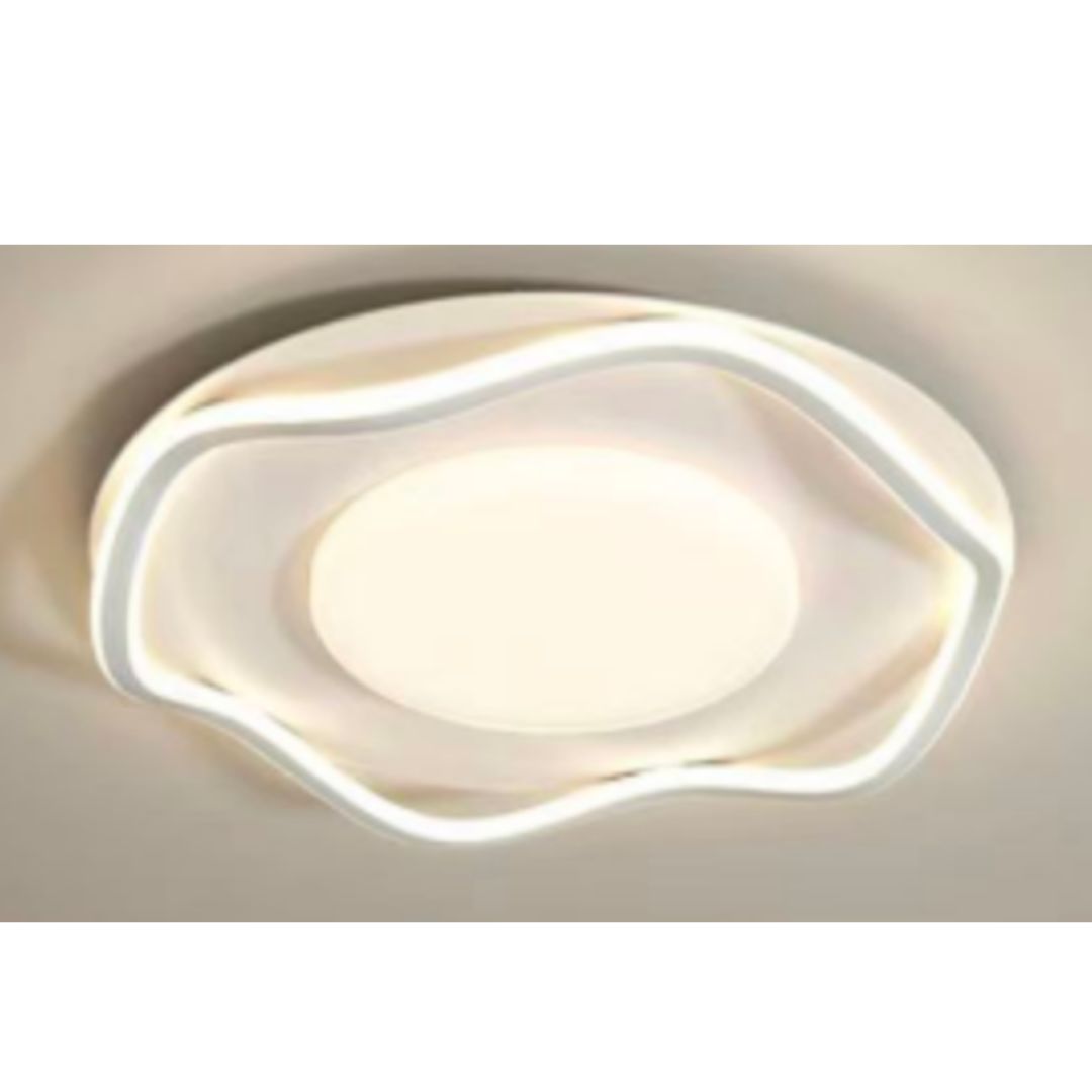 Lustra LED cu telecomanda MODERNO SILVA, 106W, 2 Cercuri, lumina Rece/Calda/Neutra, Dimabila, Alb