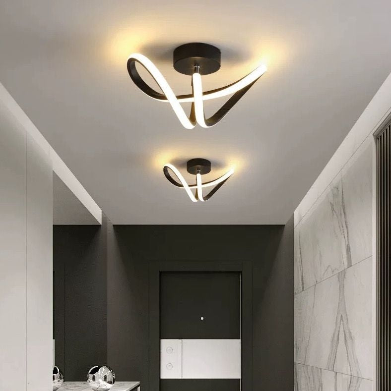 Lustra LED VERTEX Pulse, 24W, Ondulata, Lumina Rece/Calda/Neutra, Negru