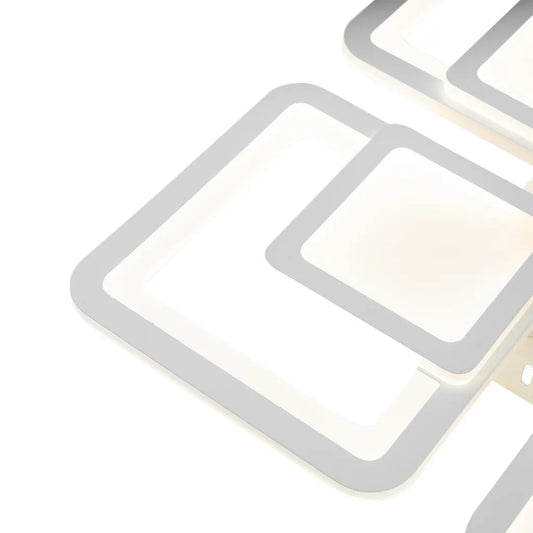 Lustra LED cu telecomanda SUSAN, 77W, 4 Patrate, lumina Rece/Calda/Neutra, Dimabila, Alb