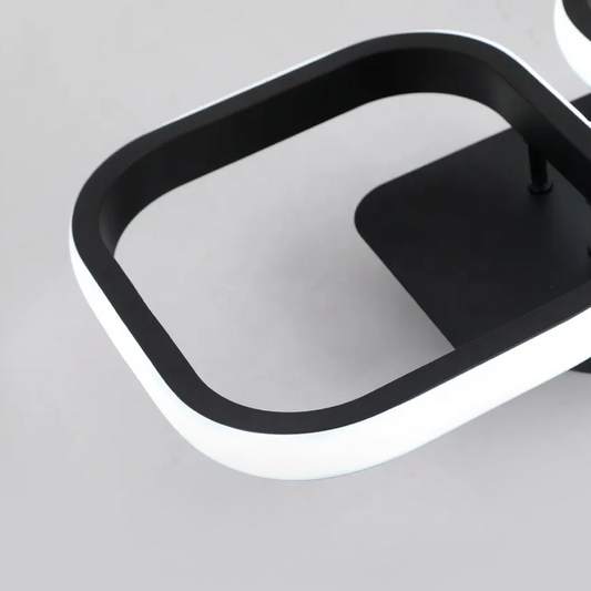 Lustra LED VERTEX GRID, 16W, 2 Patrate, lumina Rece/Calda/Neutra, Negru