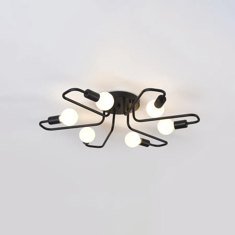 Lustra MODERNIST Hexa 6, 6x E27, Negru, Design Modern