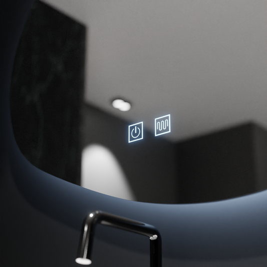 Oglinda LED Organica 60x60cm, Duna Touch, Sistem Dezaburire, Dimabila