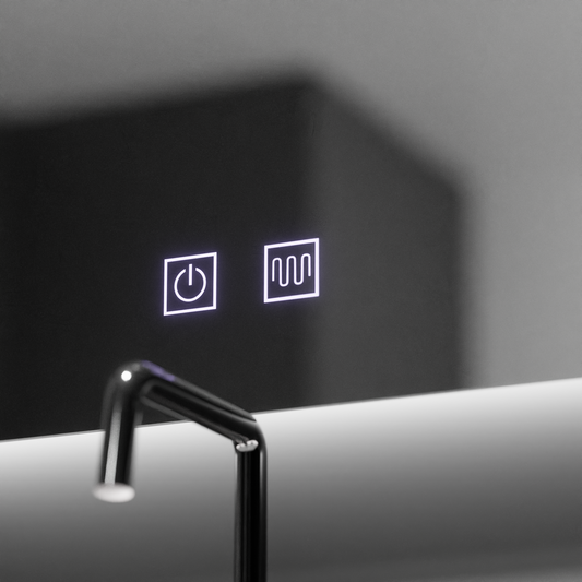 Oglinda LED Semiluna, 60x54, Soluna Touch, Sistem Dezaburire, Dimabila