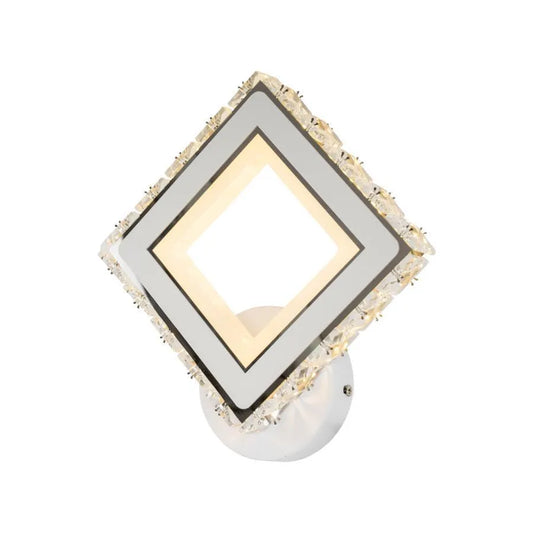 Aplica LED TERRANO cu Cristale, Patrat, 24W, Lumina Rece/Calda/Neutra, Alb & Inox