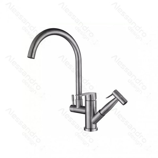 Baterie Bucatarie cu Dus Extractibil, Inox SUS304, Satinat, CF034