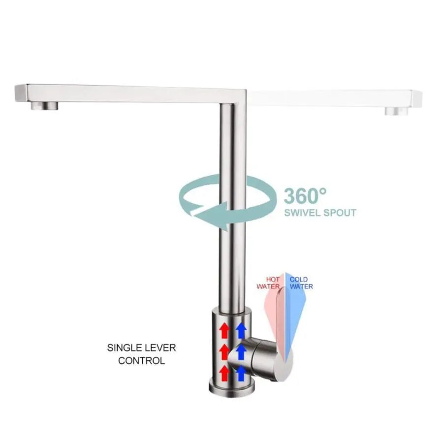 Baterie Bucatarie Inox Argintiu