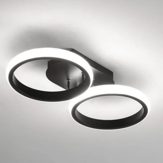 Lustra LED ELIO Celio , 16W, 2 Cercuri, Lumina Rece/Calda/Neutra, Negru