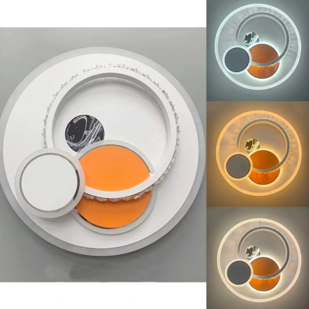 Lustra LED HELIOX, 43W, 4 Cercuri, lumina Rece/Calda/Neutra, Alb