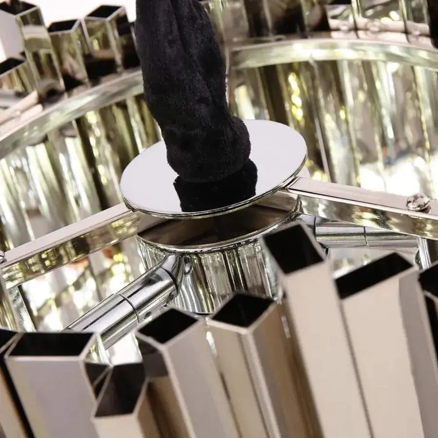 Candelabru Cristal BLOIS Petito 3xE14, Diametru 30cm, Argintiu, Inaltime Reglabila