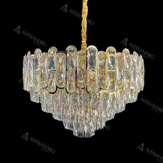 Candelabru Cristal Bamsi 10x E27 Diametru 60cm Auriu