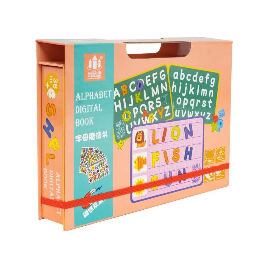 Carte Magnetica cu Animalute si Alfabet, Multicolor, 9 Piese, Plastic