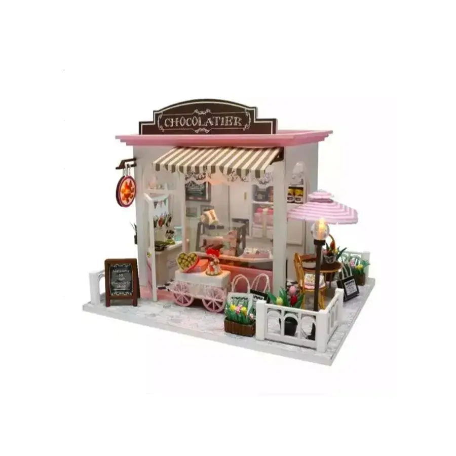 Casuta de Vacanta pentru Papusi, Puzzle, Chocolatier, Multicolora, Lemn