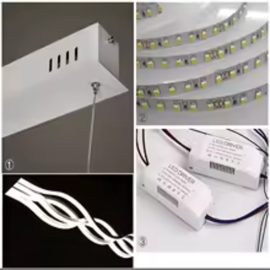 Lustra LED suspendata cu telecomanda WAVE, 76W, 4 Cercuri, lumina Rece/Calda/Neutra, Dimabila, Negru, Inaltime Reglabila