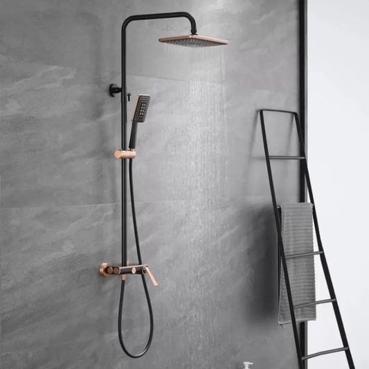 Coloana Dus, Alama Sanitara, Negru cu Roz-Gold, 10010H-M