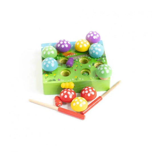 Joc din Lemn cu Bile, Multicolor, Lemn