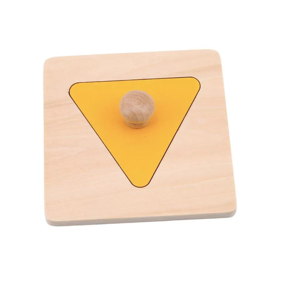 Joc tip Panou Tricolor cu Forme Geometrice, 8 Piese, Lemn