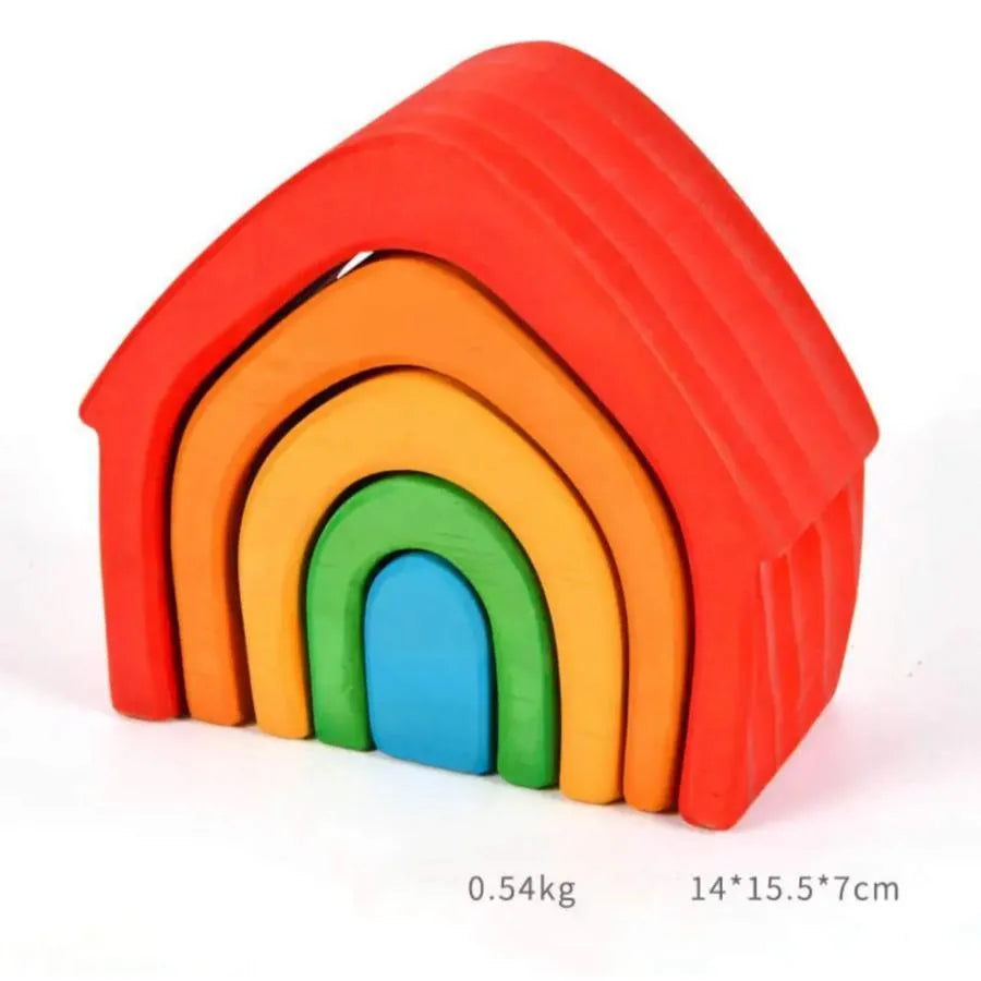 Joc tip Puzzle Casuta Multicolora, 5 Piese