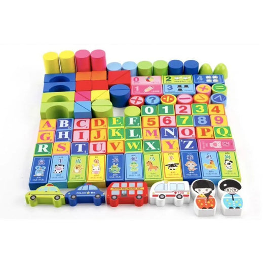 Joc tip Puzzle de Construit Descopera Orasul, Multicolor, Lemn