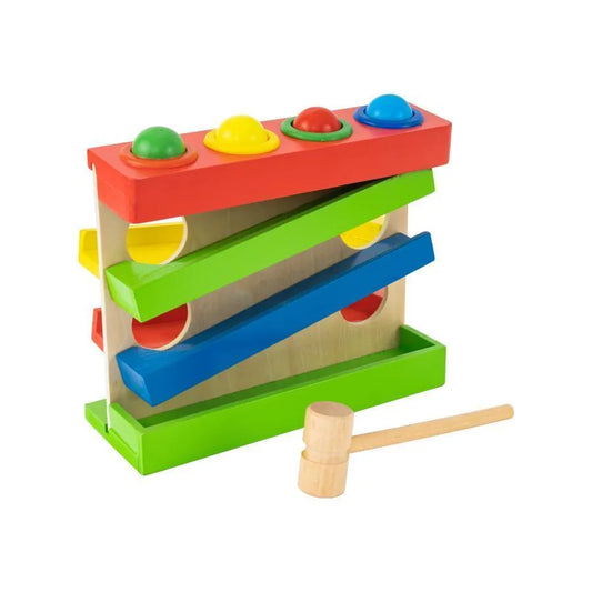 Jucarie tip Bilutele Saritoare Multicolore, 6 Piese, Lemn