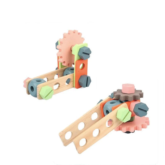 Jucarie tip Trusa de Scule, Multicolor, 22 Piese, Lemn