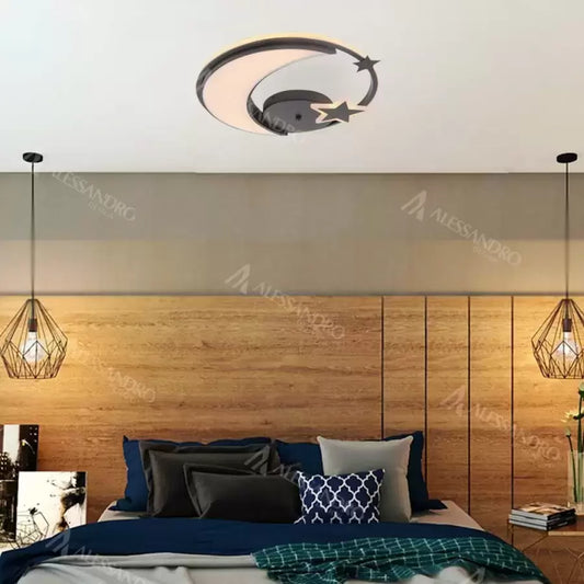 Lustra LED cu telecomanda ALYONA, 44W, lumina Rece/Calda/Neutra, Dimabila, Negru