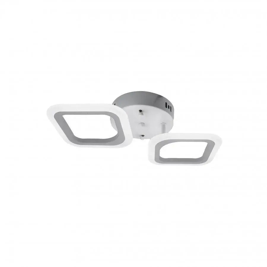 Lustra LED ERIKA, 11W, 2 Patrate, lumina Neutra, Alb