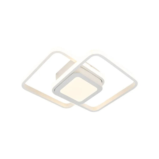 Lustra LED DUOFORM, 36W, 3 Patrate, lumina Rece/Calda/Neutra, Alb