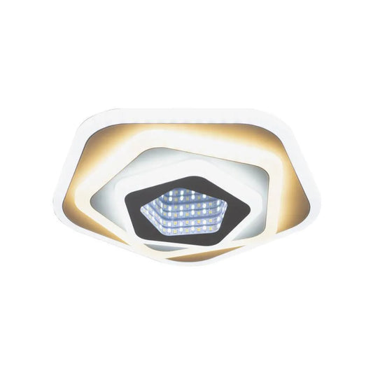 Lustra LED NEXA Pentagon 3D, 36W, Alb, pentru Hol/Coridor