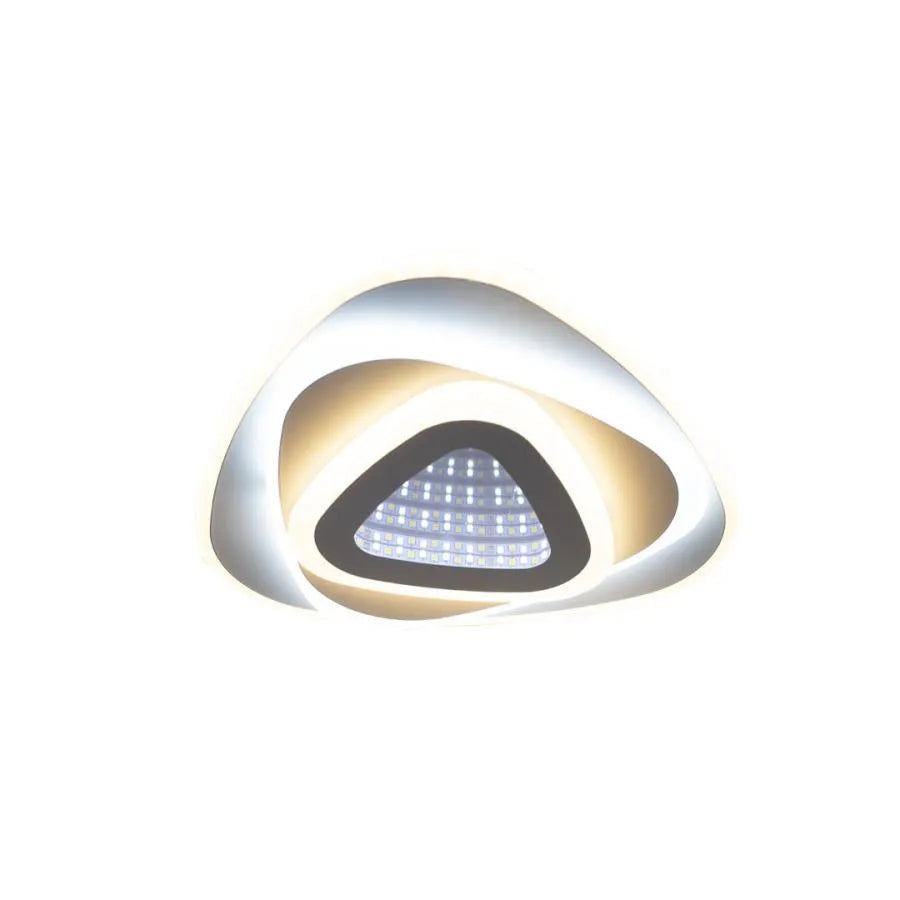 Lustra LED NEXA Triunghi 3D, 36W, Alb, Lumina Rece/Calda/Neutra