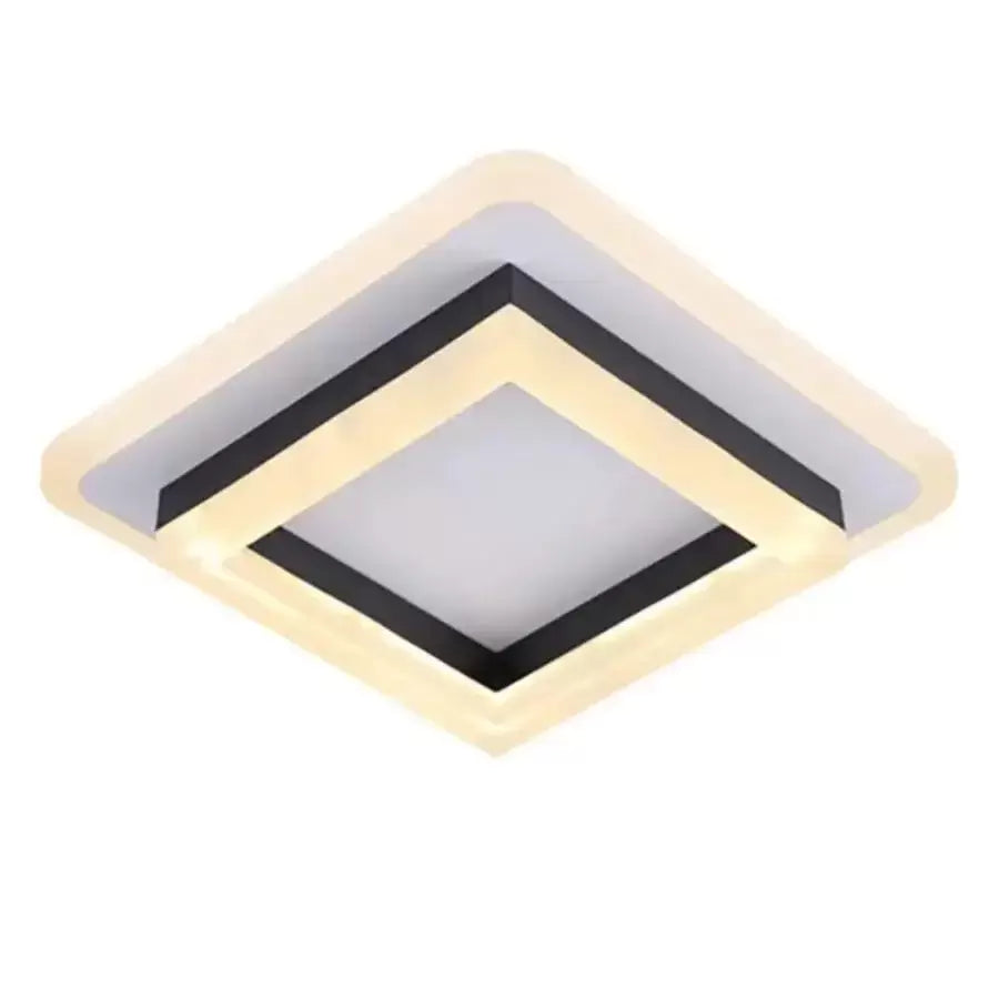 Lustra LED SOLENA Patrata Alb Negru, 15W, Lumina Rece/Calda/Neutra