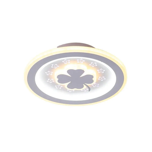 Lustra LED TRIFOI RGB ROZA, 24W, lumina Rece/Calda/Neutra, Alb