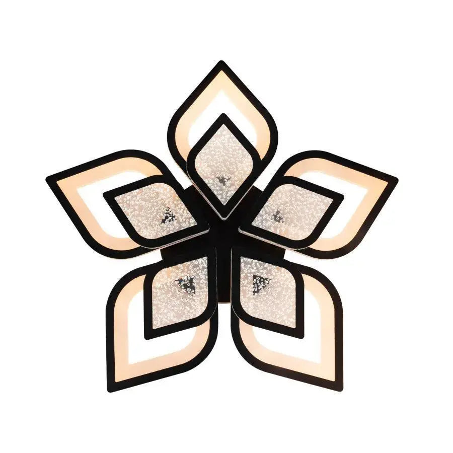 Lustra LED cu telecomanda DALIA, 170W, 5 Petale, lumina Rece/Calda/Neutra, Dimabila, Negru