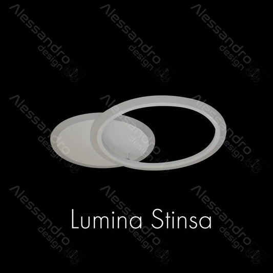Lustra LED cu telecomanda LUCY, 40W, 2 Cercuri, lumina Rece/Calda/Neutra, Dimabila, Alb