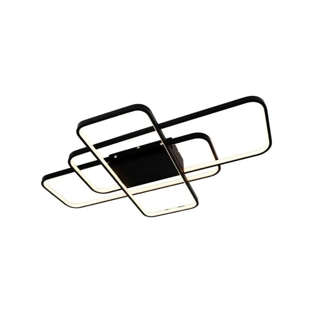 Lustra LED cu telecomanda AXIS, 96W, 3 Elemente,, lumina Rece/Calda/Neutra, Dimabila, Negru