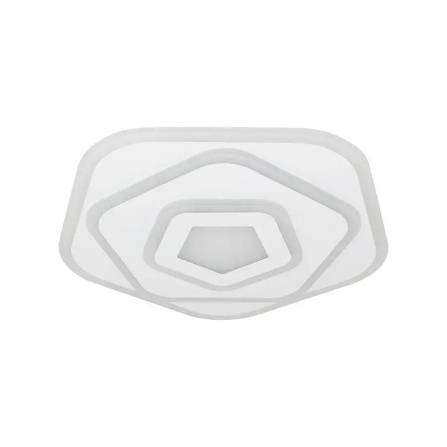 Lustra LED cu telecomanda PENTAGON, 59W, lumina Rece/Calda/Neutra, Alb