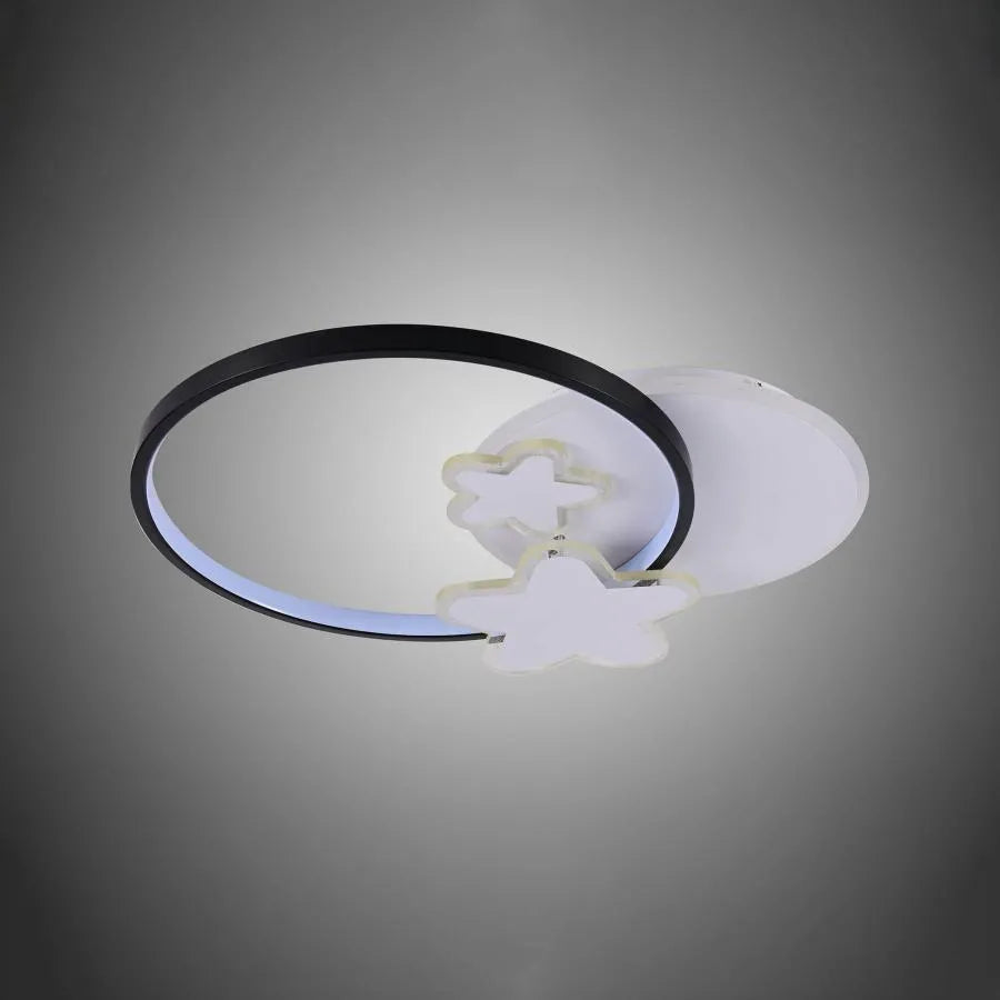 Lustra LED cu telecomanda SANDRINA, 106W, lumina Rece/Calda/Neutra, Dimabila, Negru Alb