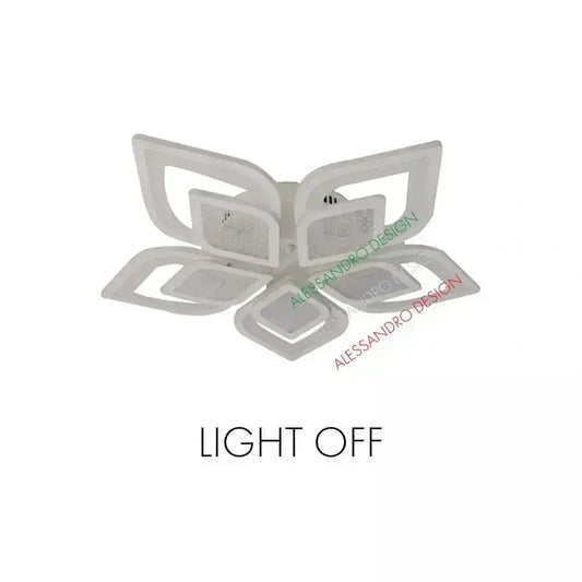 Lustra LED cu telecomanda DALIA, 170W, 5 Petale, lumina Rece/Calda/Neutra, Dimabila, Alb