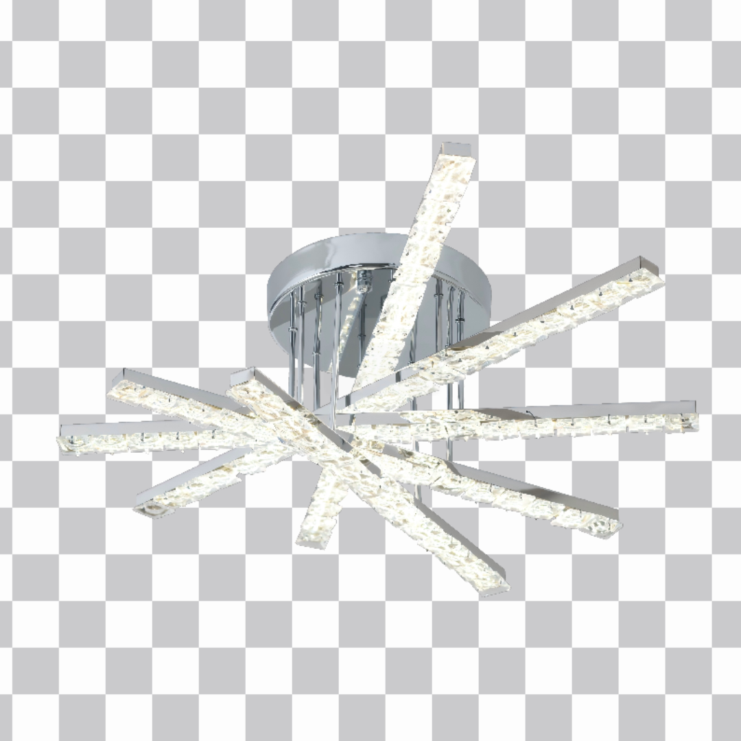 Lustra LED cu telecomanda LUELLA, 68W, Liniara, lumina Rece/Calda/Neutra, Dimabila, Argintiu