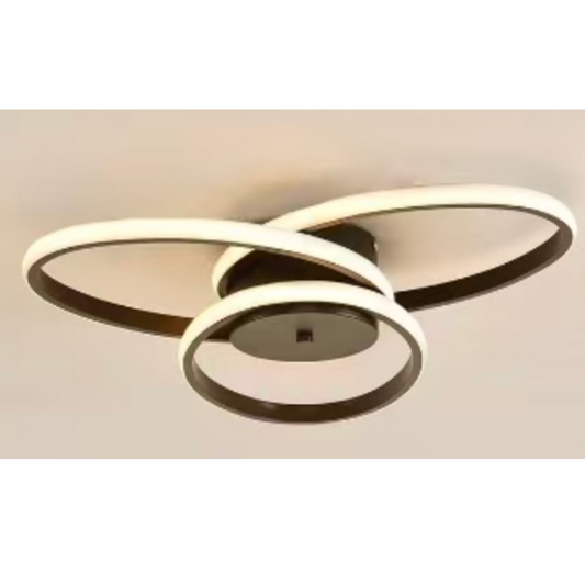 Lustra LED cu Telecomanda Ecaterina 59W, Impletita Lumina Rece/Calda/Neutra Dimabila Negru