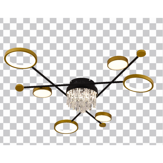 Lustra LED cu Telecomanda, VELO, 38W, Auriu Negru