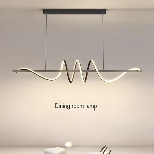 Lustra LED suspendata cu telecomanda RIBBON, 66W, Lumina Rece/Calda/Neutra, Dimabila, Negru, Inaltime Reglabila