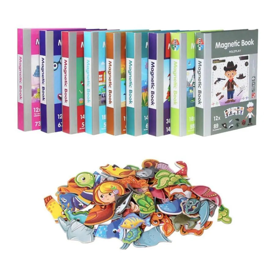 Puzzle tip Carte Magnetica cu Printesa Marilor, 61 Piese si 14 Carduri, Multicolor