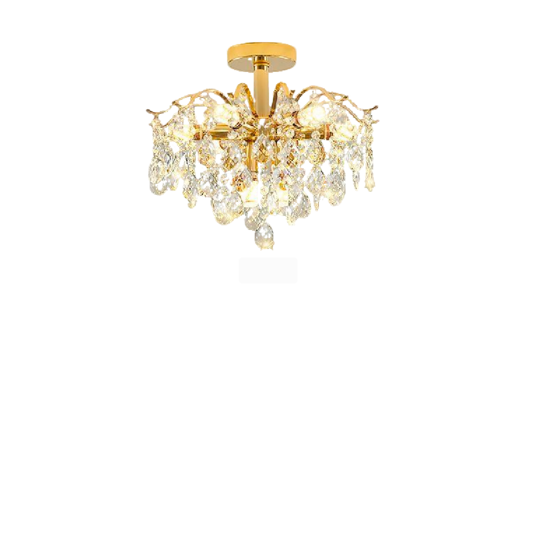 Candelabru Cristal Marotta, 6x E14, Diametru 45cm, Auriu