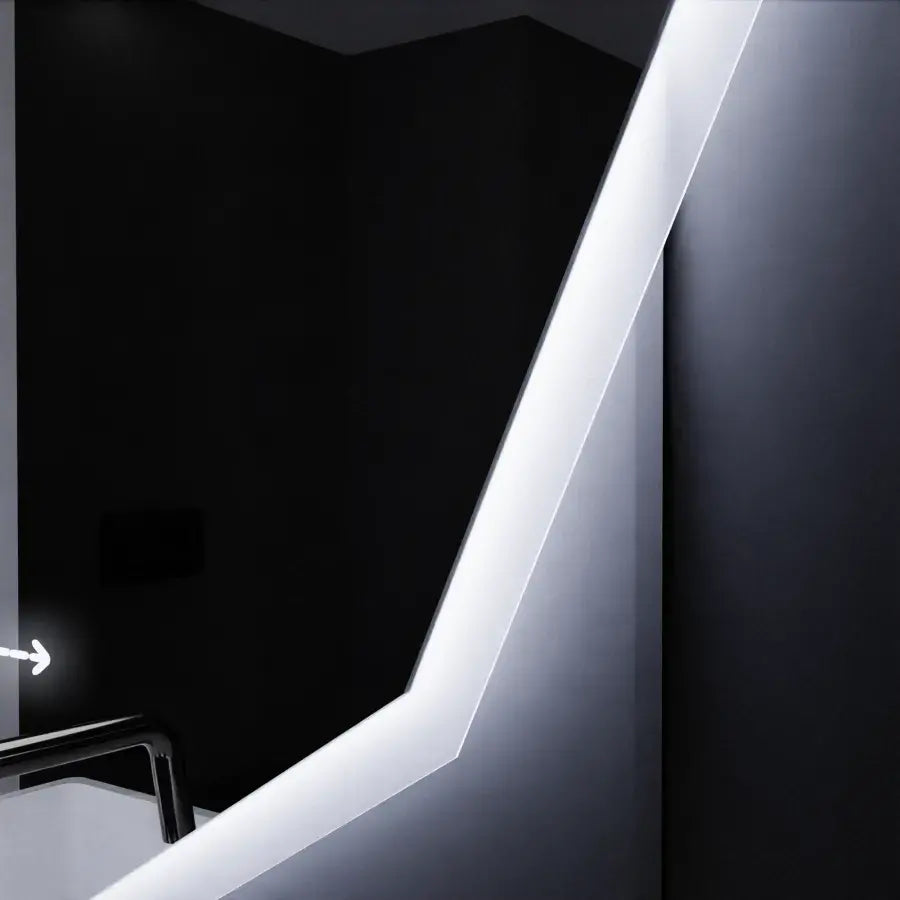 Oglinda LED Poligon, 70cm, Judith Senzor MotionGlow Marcello, Sistem Dezaburire, Ceas & Termometru, Dimabila