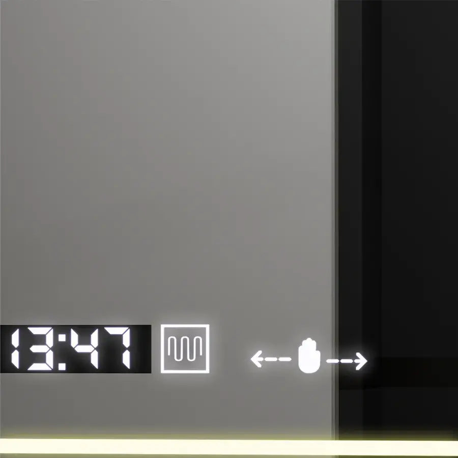 Oglinda LED Rectangulara, 60x80cm, Venezia Senzor MotionGlow Marcello, Sistem Dezaburire, Ceas & Termometru, Dimabila